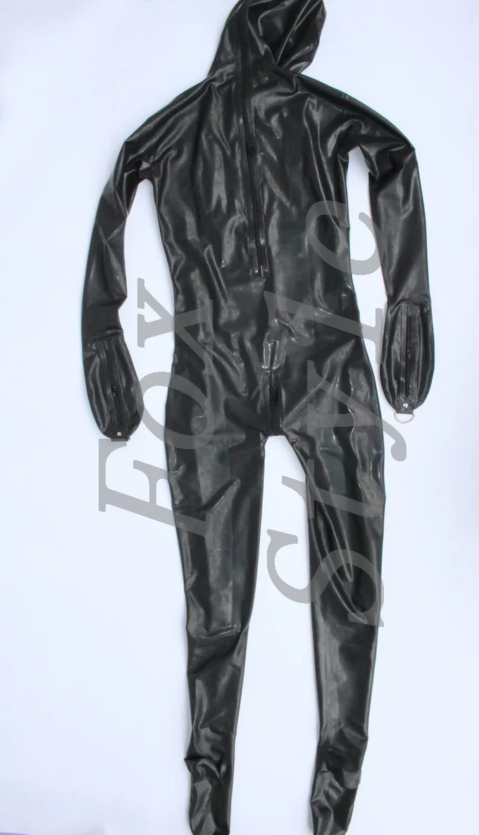 Плотный латекс catsut с D образными кольцами резиновый полный catsuit толщиной 0 6