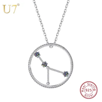 

U7 925 Sterling Silver Cancer Zodiac Necklaces & Pendants Constellation Jewelry Accessories For Men/Women Birthday Gift New SC74