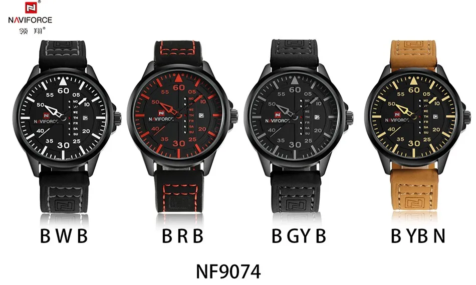 NAVIFORCE Luxury Brand Men Army Military Watches Men's Quartz Date Clock Man Leather Strap Sports Wrist Watch Relogio Masculino