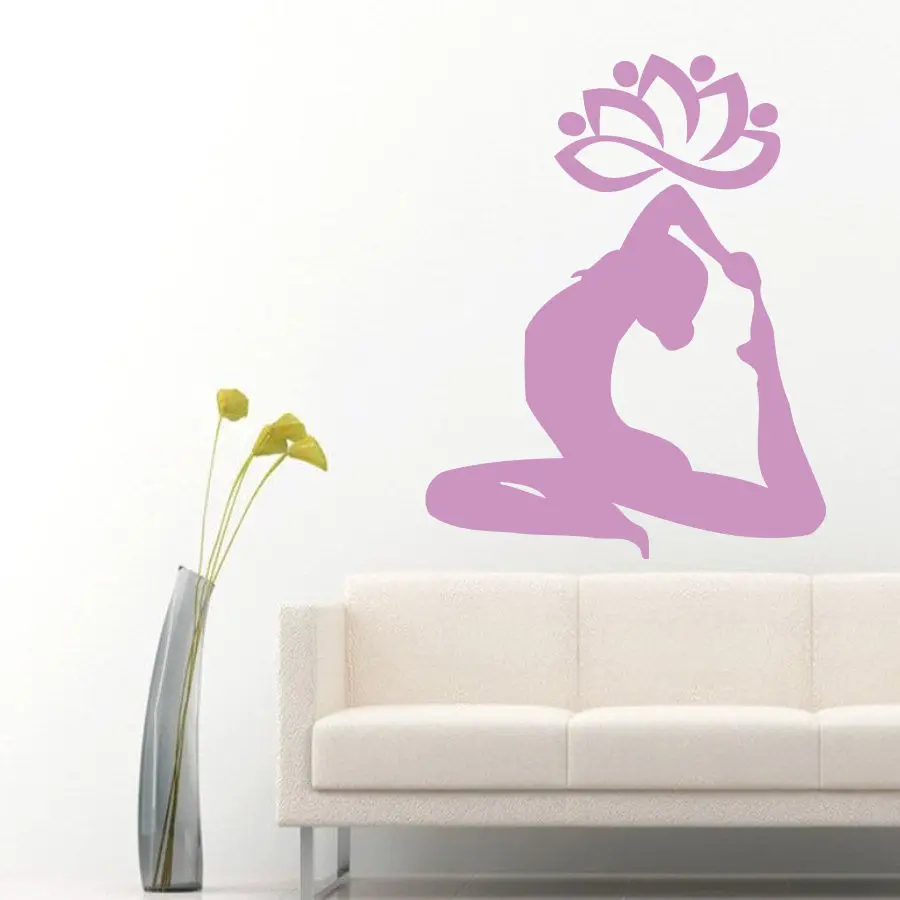 Lotus Wall Decals Sport Girl Pilates Vinyl Sticker Decal Yoga Studio Lotus Wall Decals Sport Girl Pilates Vinyl Sticker Decal Yoga Studio