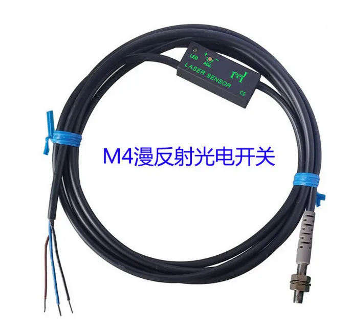 

FREE SHIPPING FTD-04NO M4 diffuse reflection infrared photoelectric switch sensor DC24V distance 50MM