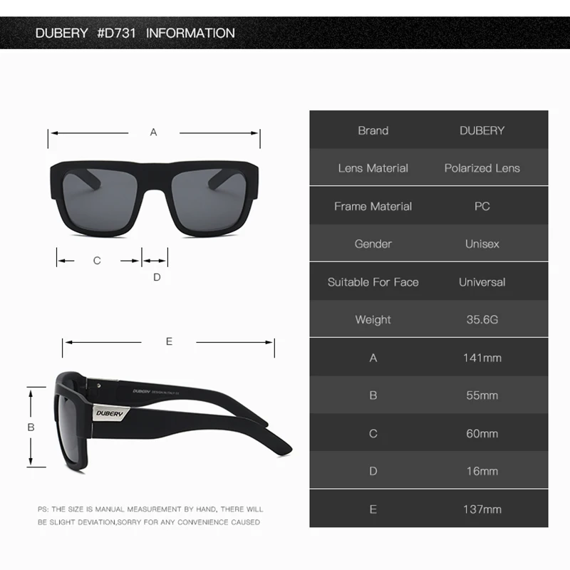 DUBERY New Arrival Polarized Sunglasses Shades Fashion Sunglasses For Men Retro Luxury Brand Designer Oculos M720