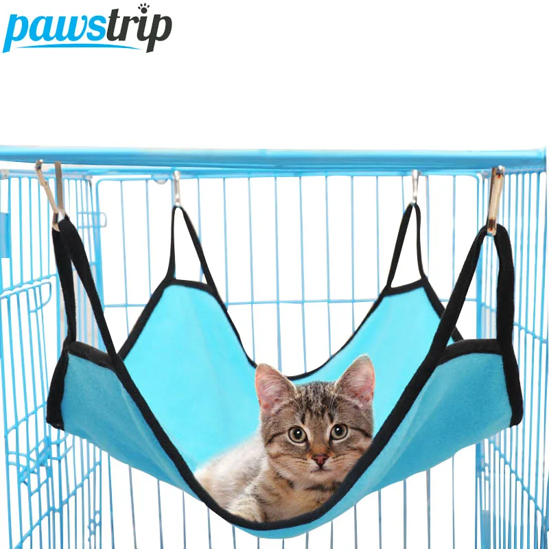 4 Colors Hanging Cat Hammock Beds Soft Fleece Hamster Rabbit Cage Beds
