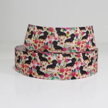 

50yards 7/8" 1" 1.5" 2" 3" 22mm 25mm 38mm 50mm 75mm pink dog printed grosgrain ribbon for headband hair bow hair tie collar