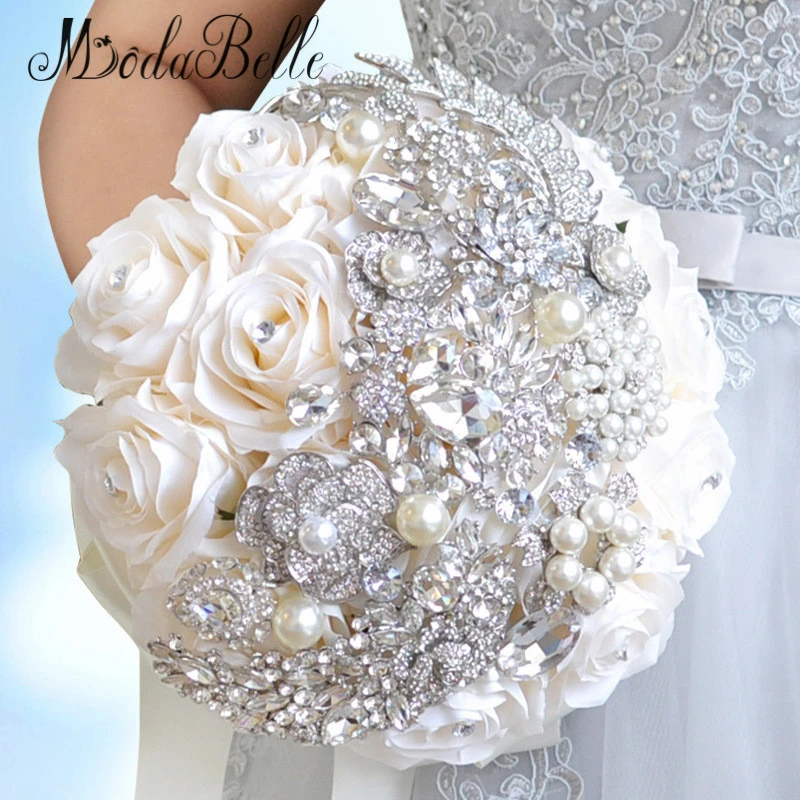 Exquisite Rose Flower Crystal Brooch Pin Wedding Bouquet bride Woman Jewelry New Exquisite Rose Flower Crystal Brooch Pin Wedding Bouquet bride Woman Jewelry New