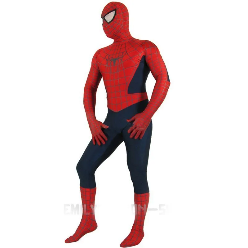 Взрослый/Детский мужской костюм спайдермена для косплея, мужской/мужской костюм супергероя, высокое качество, лайкра, зентай, спандекс, полный костюм