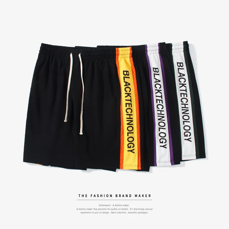 

Drawstring Side Letter Printed Harem Shorts New Fashion Trousers Elastic Waist Men Shorts Hip Hop Casual Loose Man's Sweatpants