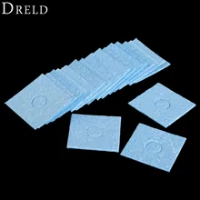 DRELD 20 шт чистые инструменты утолщаются синим электрическим припой для паяльника Наплавка режущей кромки инструмента Чистящая губка Чистящая прокладка 55x55x2 мм