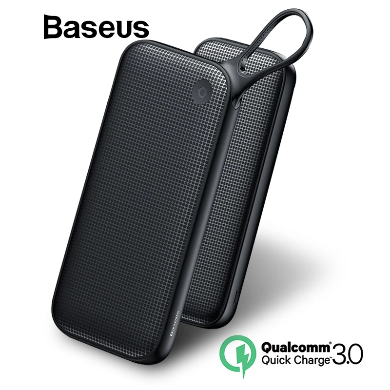 Kopen Baseus Power Bank 20000 mah Quick Charge 3.0 Power Bank Draagbare Dual USB Mobiele Telefoon Oplader Powerbank Voor iPhone X 8 Samsung