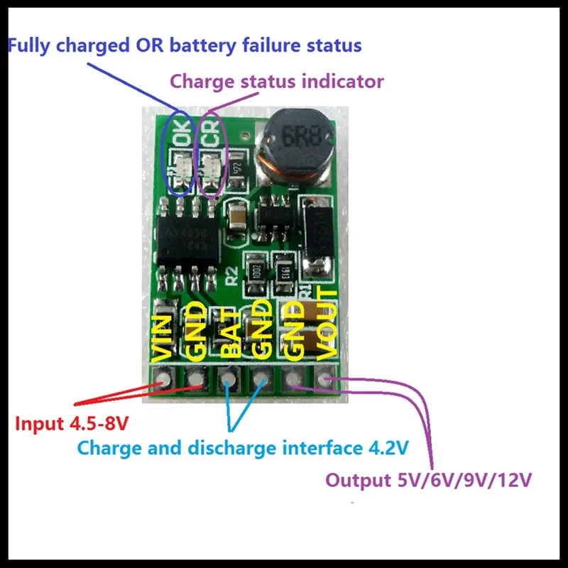 3,7 в 4,2 в зарядное устройство и 5 в 6 в 9 в 12 В Dis зарядное устройство плата DC преобразователь Повышающий Модуль для diy UPS Мобильная мощность 18650 литиевая батарея