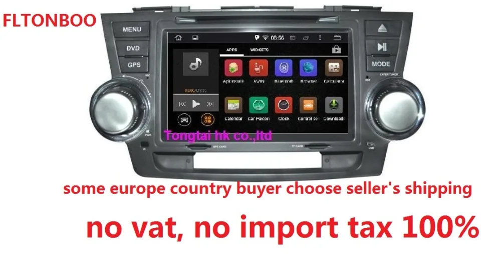 

8"Android 7.1 for Toyota HIGHLANDER car dvd,gps navigation 3G,Wifi,BT,quad core,1024x600,support obd,dvr,Russian,English