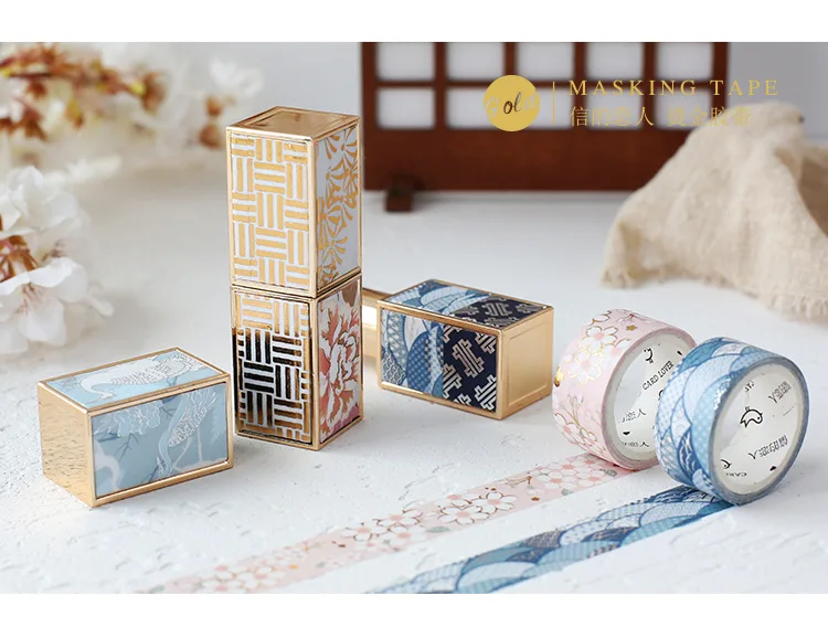10 компл./лот DIY японский бумага Декоративные клей клейкие ленты Бриз bronzing серии васи клейкие ленты/маскирования клейкие ленты наклейки
