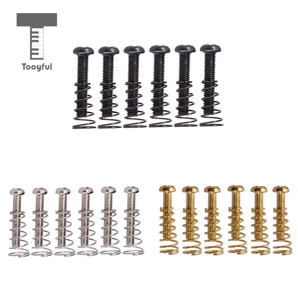 

Tooyful 6 Pieces Iron Bridge Tailpiece Fixing Screws+Springs Set for Electric Guitar Replacement Parts