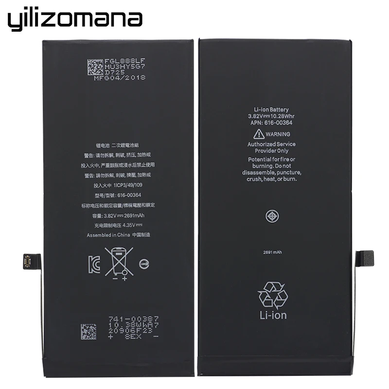 YILIZOMANA Оригинальная батарея мобильного телефона для Apple iPhone 8 P 8 Plus 8 Plus емкость 2691mAh Замена литий-ионная батарея с инструментами