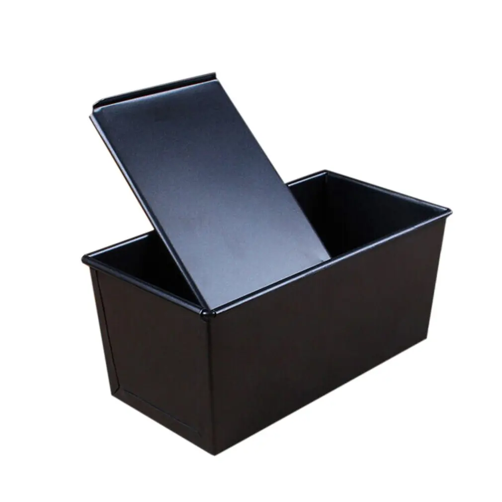 

With Lid Baking Mold Carbon Steel Non-stick Toast Box Mold Black Baking Cake Toast Mold Cake Mold Portable