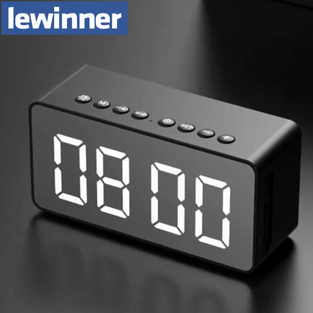 Lewinner BT506 светодиодный цифровой будильник стерео динамик bluetooth дисплей времени