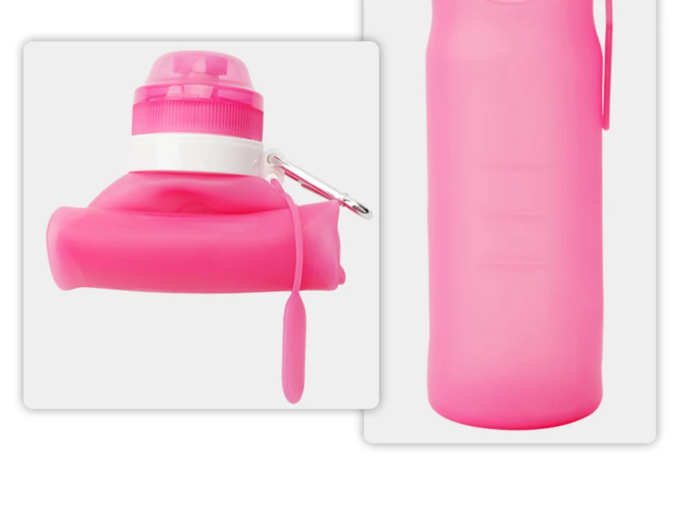 600 ML Складная силиконовая бутылка для воды чайник BPA бесплатно спорта на открытом воздухе путешествия бег Пеший Туризм творческий складной стакан бутылки