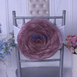 CH091R 2019 Новый много цветов Свадебные украшения Большой органза бобов стул искусственная Роза цветок с белым повязка из спандекса