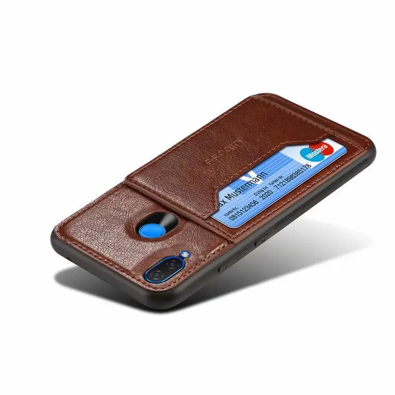  JIATEXIN TPU Bumper Case For Huawei P Smart+ PU Leather Cover Shell For Huawei Nova 3i Stand Holder