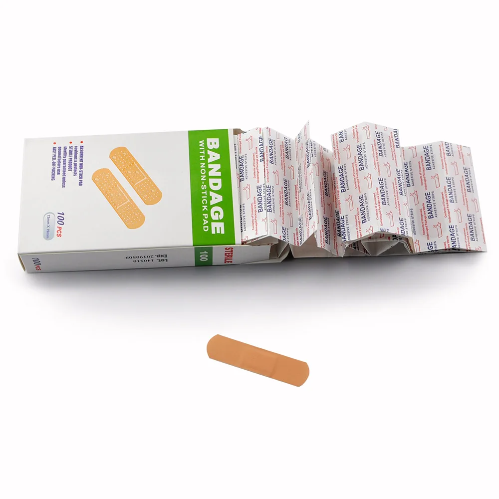 

100pcs/box Breathable wound plaster Adhesive bandage sterilize easy to peel off for school teaching and first aid
