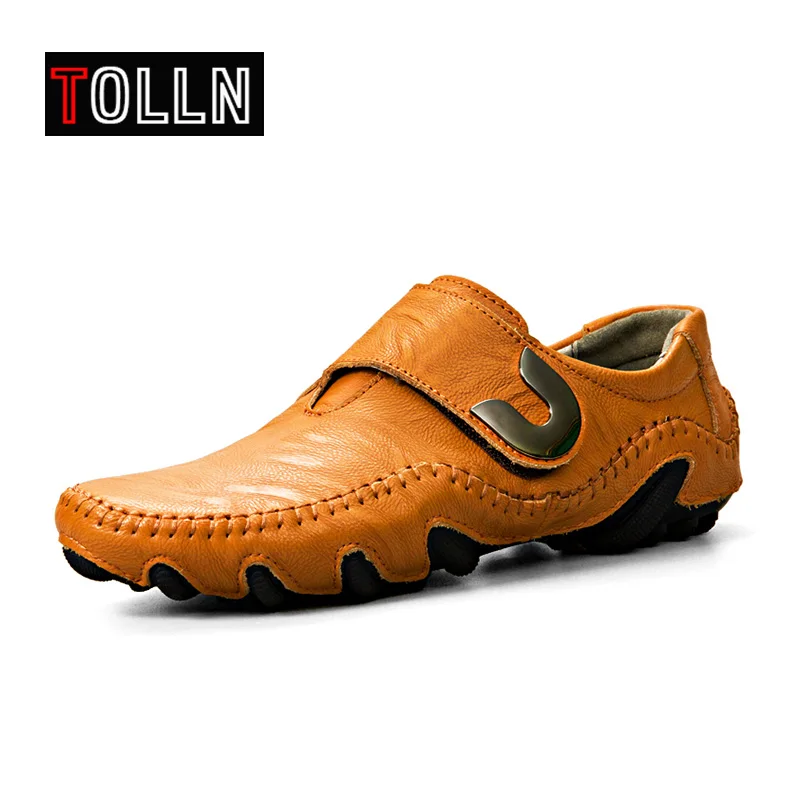 

2019 Men's genuine Leather Casual Shoes Outdoor Men Loafer Moccasins Men Loafers Leather Casual Boat Shoes
