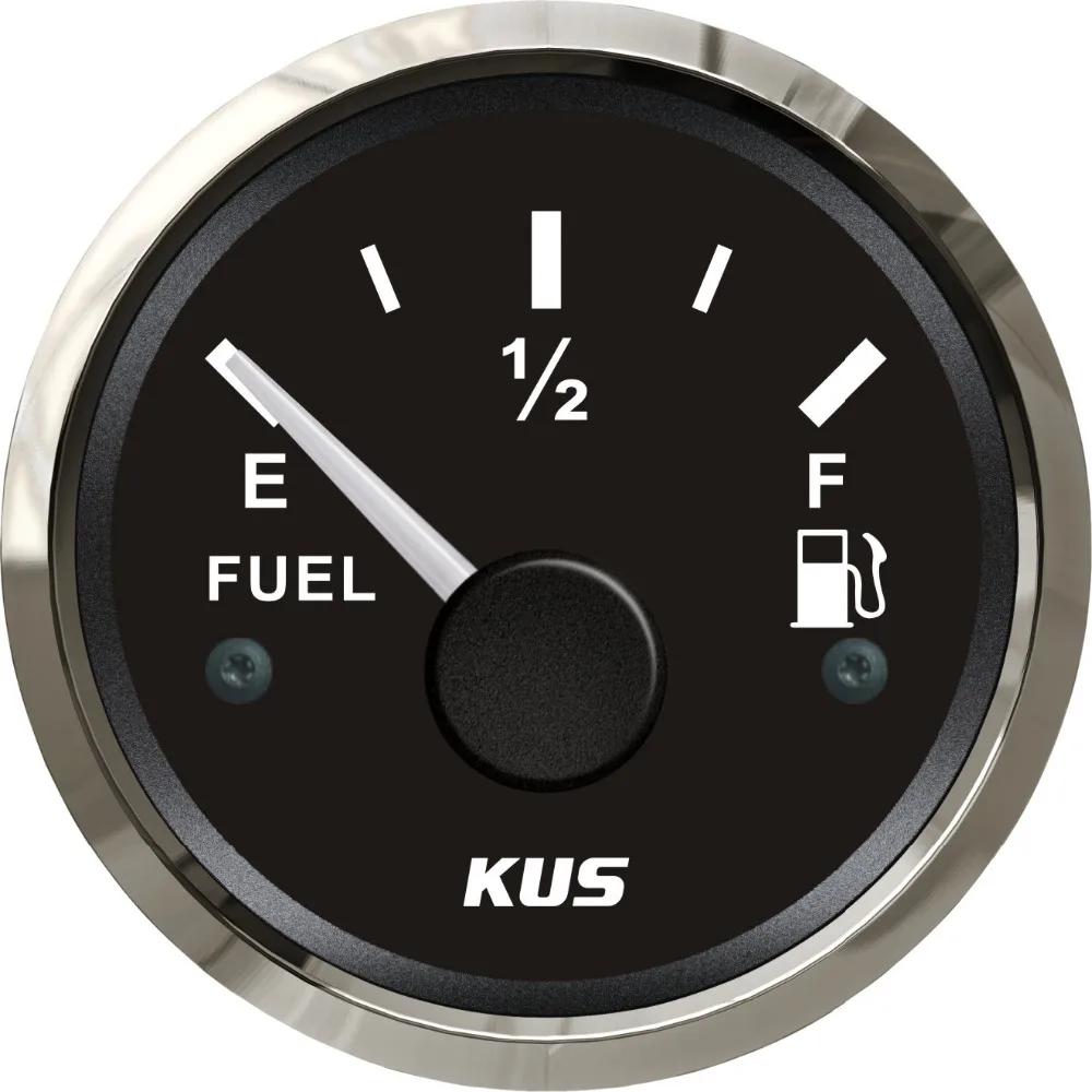 

KUS 52mm 0~190ohm Boat Fuel Level Gauge Waterproof Car Fuel Gauge With Red and Yellow available 12V 24V fit Car Motocycle Boat