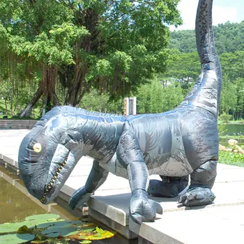 

Jurassic World 2 Park Hot Adult Inflatable Velociraptor Costume Halloween Dinosaur T REX Costume For Men Fancy Dress Cosplay