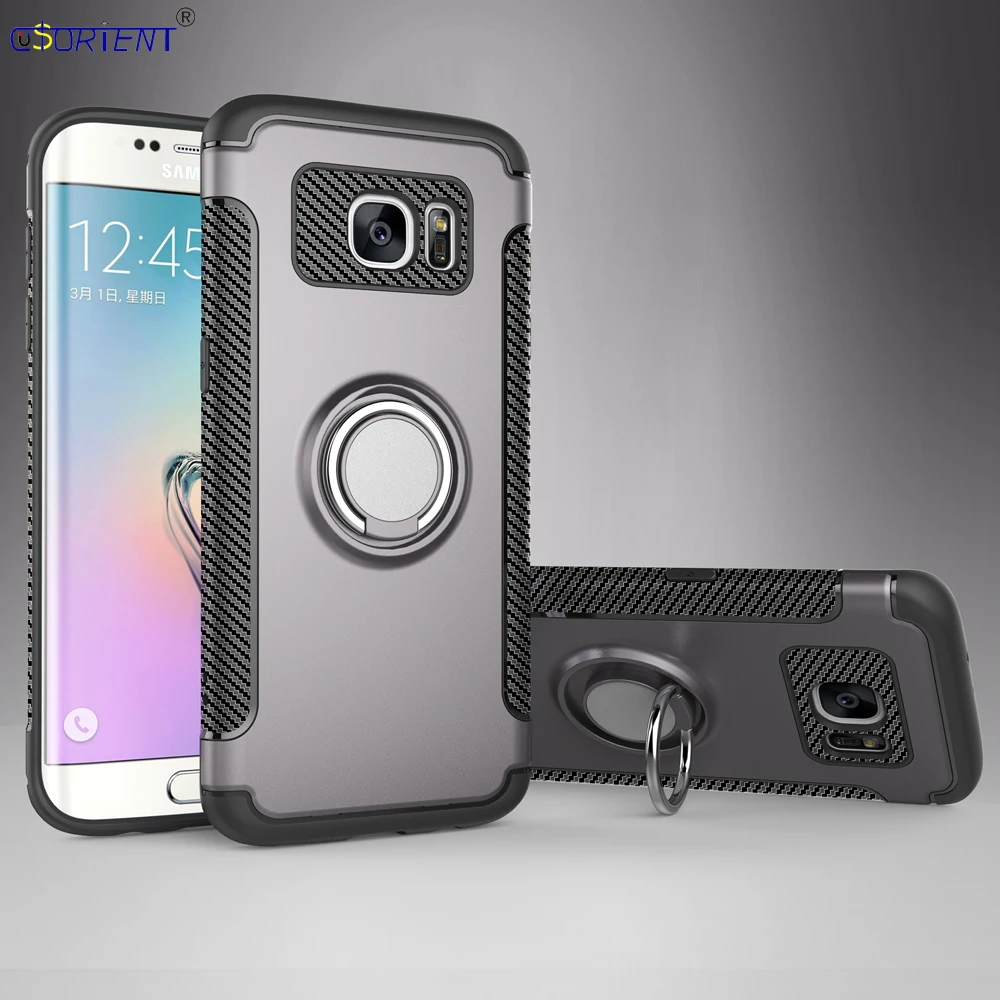 

For Samsung Galaxy S7 Edge S 7 G935 G930 Finger Ring Shockproof Case SM G935F G935FD G930F G930S G930FD Car Holder Stand Cover