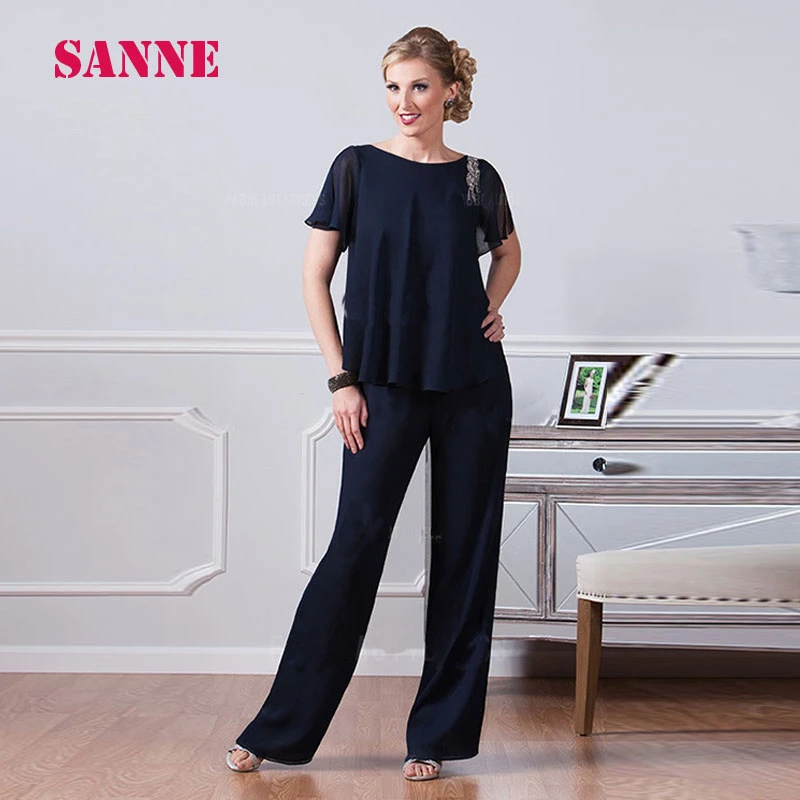 mother of the bride pant suits navy blue