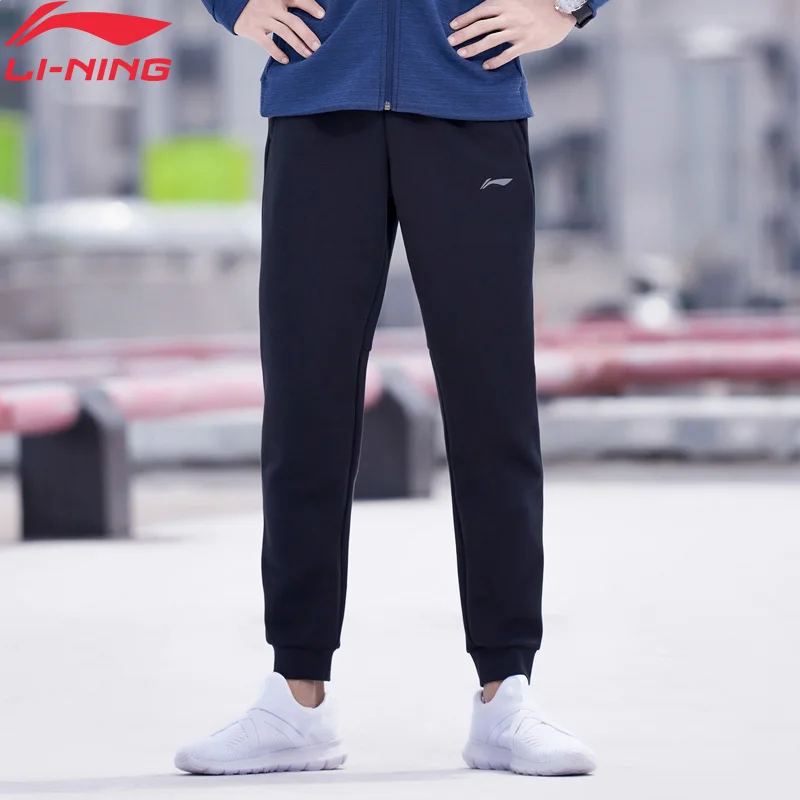 (Клиренс) Li-Ning мужские тренировочные серии штаны 63% полиэстер 37% хлопок подкладка