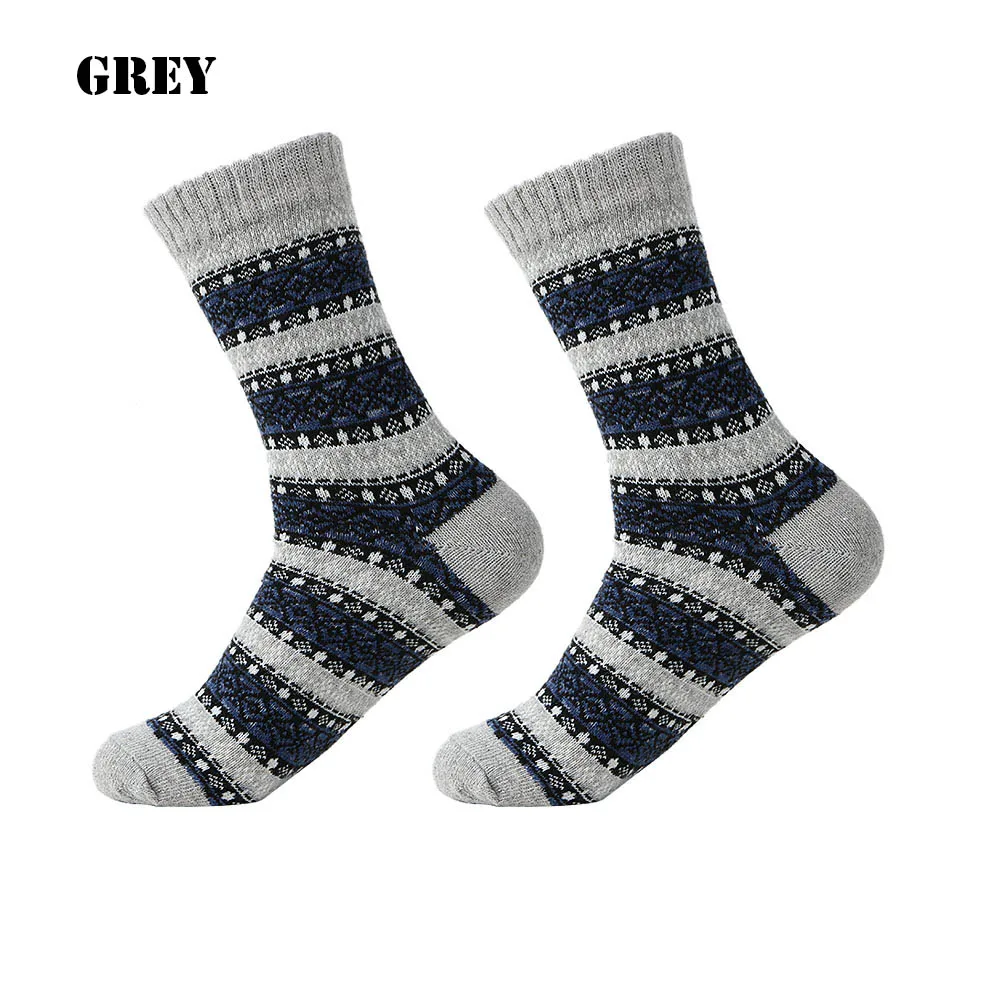 1 Pair Winter Fashion Men Harajuku Style Socks Soft Thick Cashmere Casual Socks Multicolor Anti-beriberi Warm Comfortable Socks - Цвет: grey