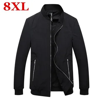 

8XL big size Autumn men's jacket new Cultivate one's morality short paragraph color matching collar jacket male baseball uniform
