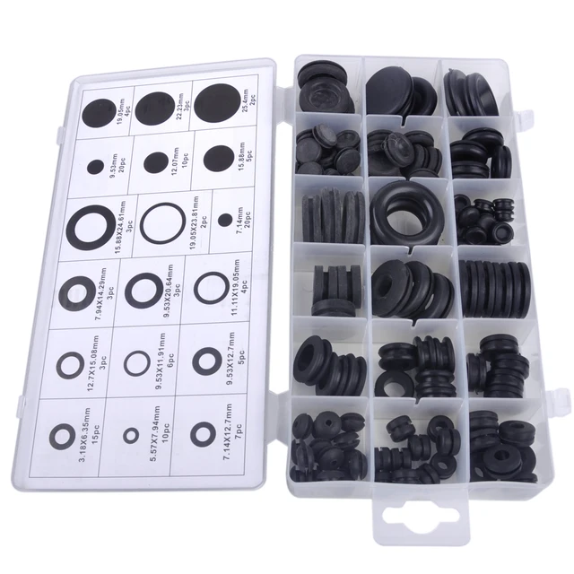citall 125pcs 18 sizes black assortment car auto rubber grommet rubber hole plugs for sheet metal
