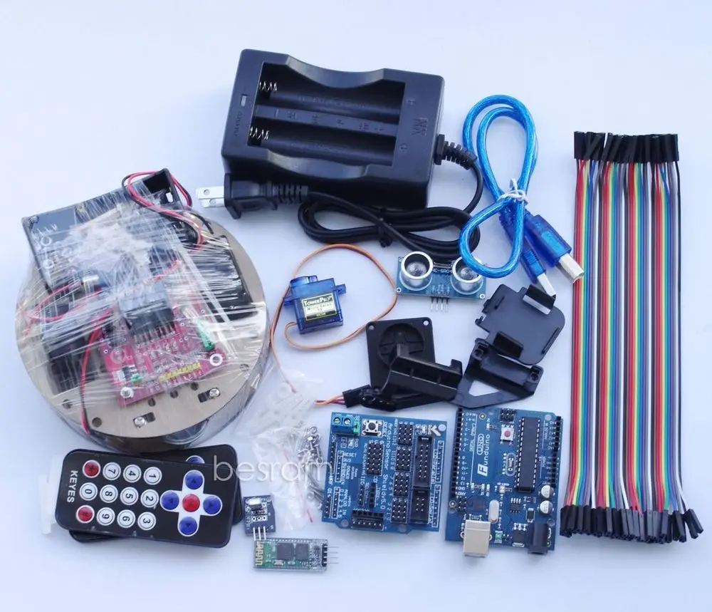 

Arduino Robot Smart Car KIT UNO R3 Wireless Control Starter Study L298N Shield