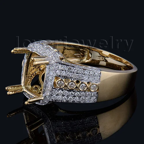 Кольцо LOVERJEWELRY из желтого золота 18 карат с натуральными бриллиантами размером 7x9