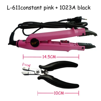 

Hair Accessories & Tools Connector For Hair extensions+Black FALT Hair Pliers Teflon plate Hair Extension Tools L-611 1023