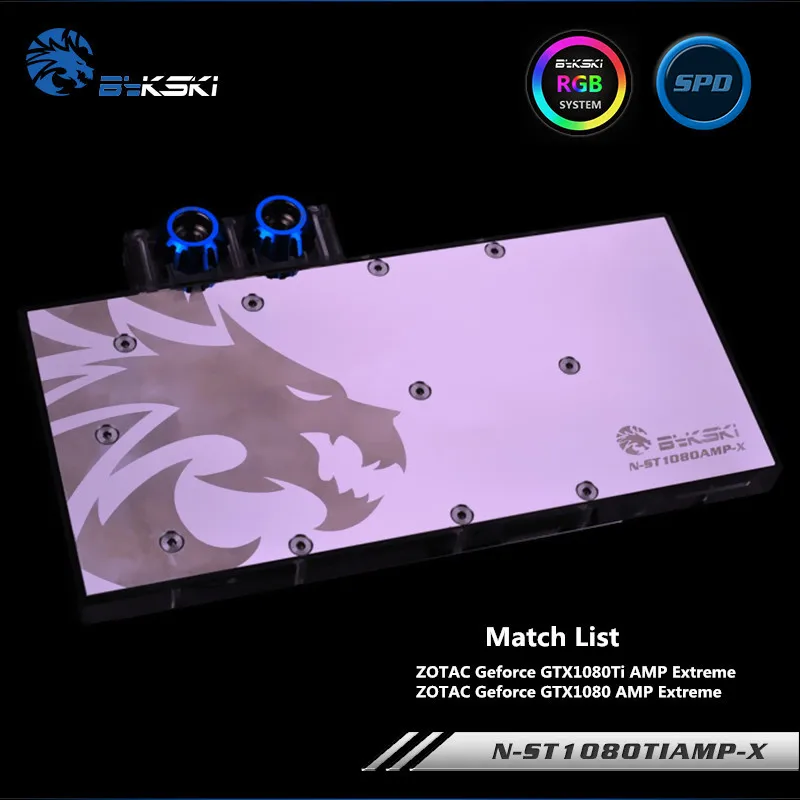 

Bykski Full Coverage GPU Water Block For ZOTAC GTX1080TI AMP GTX1080 AMP Graphics Card N-ST1080TIAMP-X