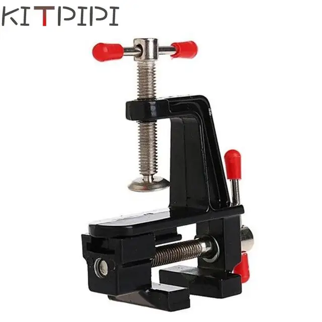KITPIPI 3.5 Inch Aluminum Miniature Small Jewelers Hobby Clamp On Table Bench Vise Mini DIY Craft Tool Vice Fixed Repair Tool