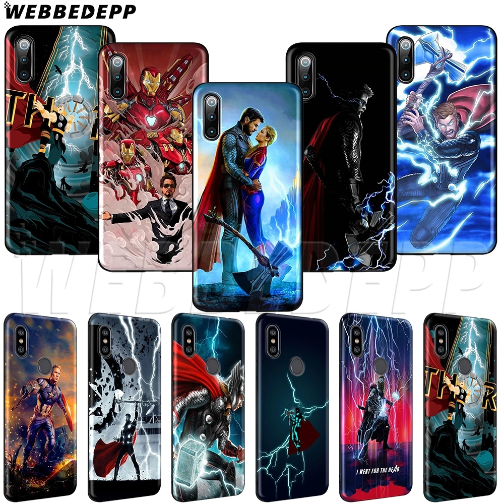 

WEBBEDEPP Marvel Hero Thor Soft TPU Case for Redmi Note 4 S2 4A 4X 5 5A 6 6A 7 8 Go Pro Plus Prime