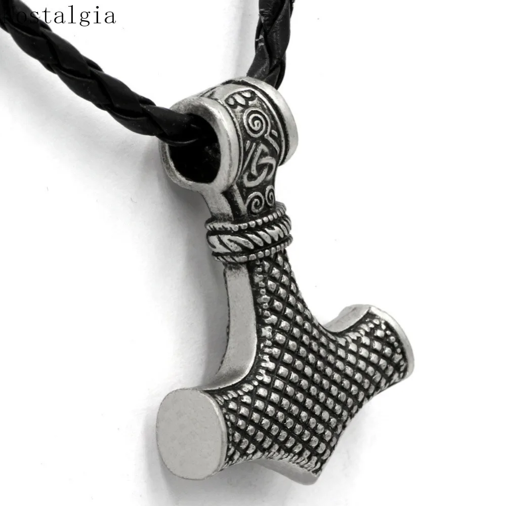 Молот Тора кулон Mjolnir амулет Norse ювелирные изделия винтажное ожерелье|Ожерелья с