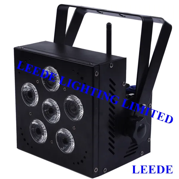 

(6pcs+1 rechargeable case)RGBAW 5 in 1 LED battery powered wireless DMX uplights/led uplights/ LED Wedding Uplights