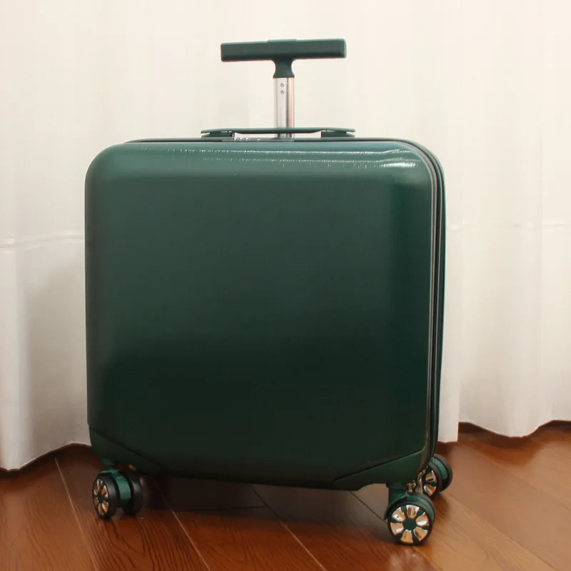 18''20 inch travel suitcase Cabin luggage spinner wheels Rolling luggage carry on Trolley luggage for kid girls travel bag - Цвет: green