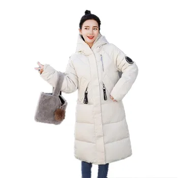 

European Style New Winter Long Jackets 2018 Hooded Down Cotton Jacket Women Plus Size 3XL Loose Outerwear Casual Parkas CQ2243