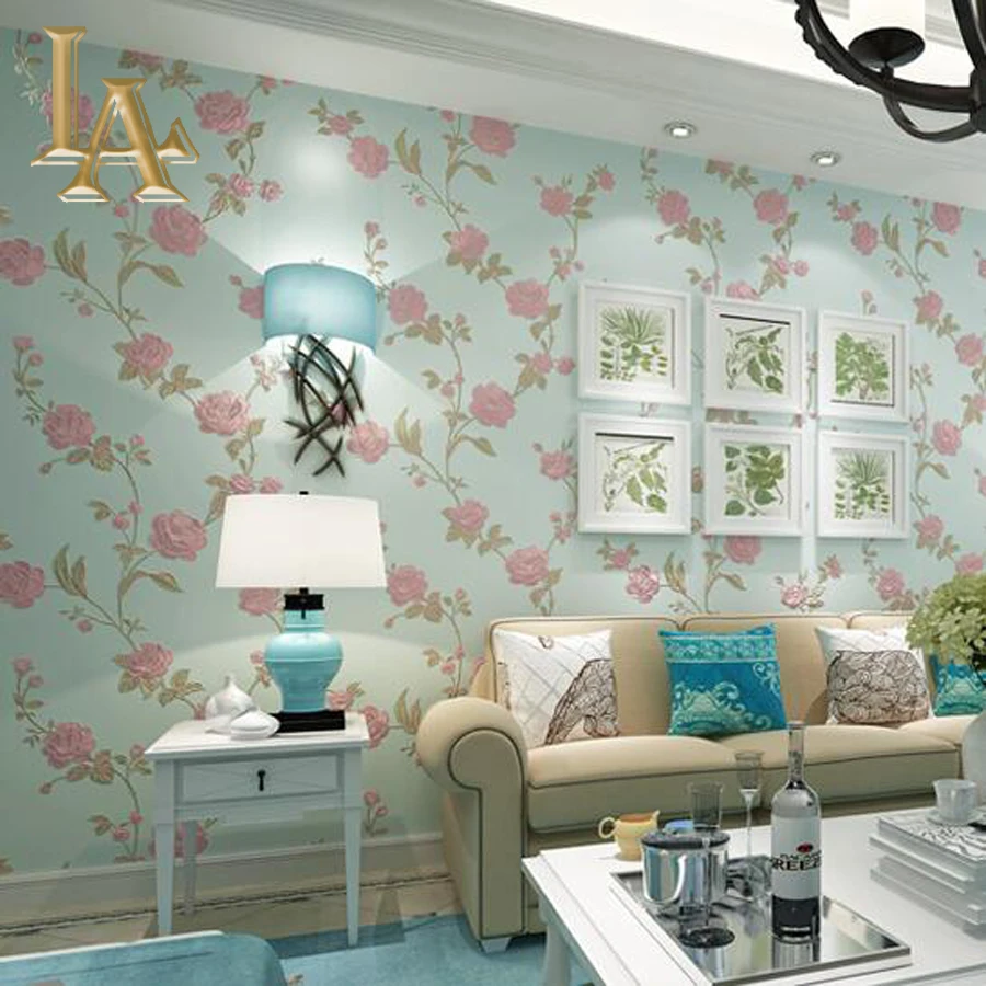 Online kopen wholesale roze groen behang uit china roze groen ...