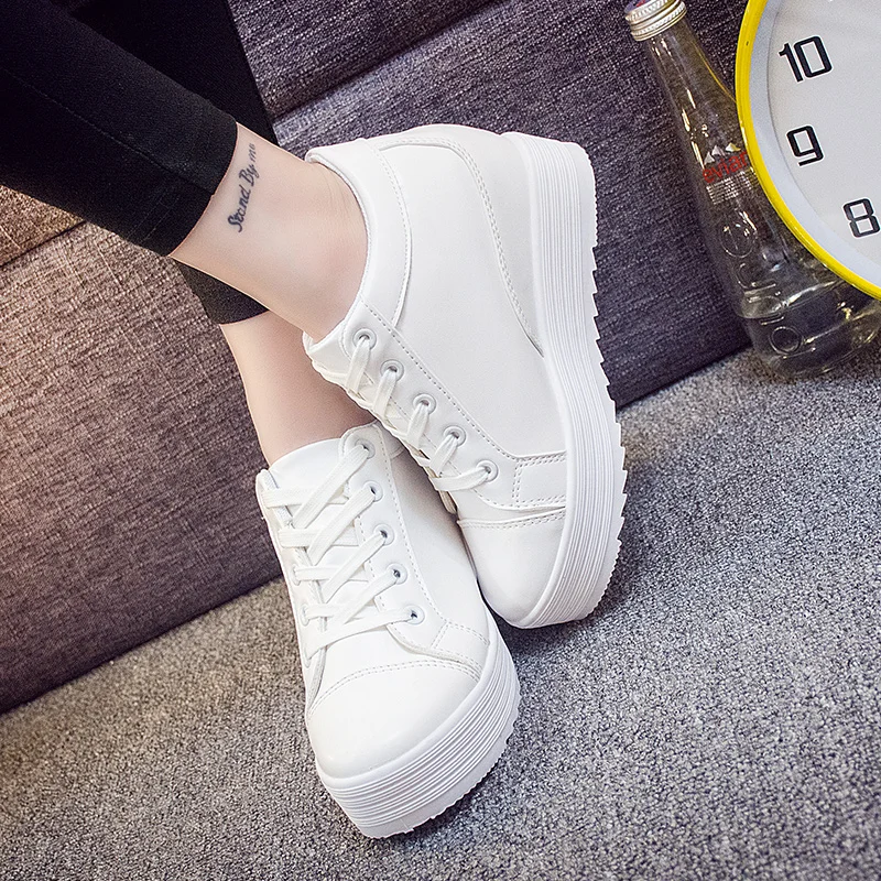 

Women Sneakers Autumn 2018 Spring Fashion Women Vulcanized Shoes Ladies Lace-up Platform Casual Shoes Breathable Walking Shoes