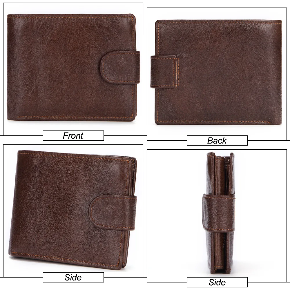 Buy GENODERN New Wallet with Buckle for Men Genuine Leather Men Wallets Brown Male Purse Card Holder