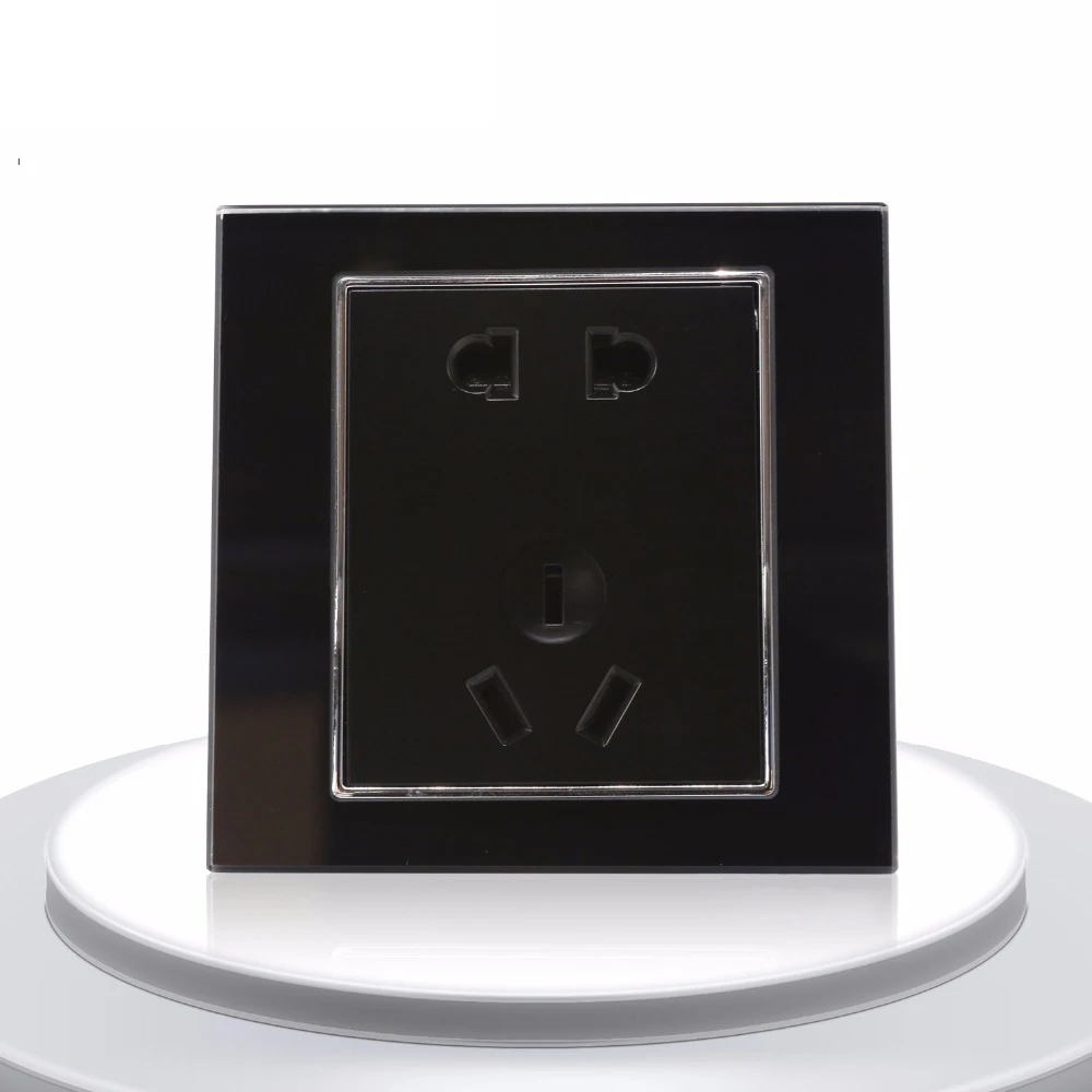 Fashional Panel 5Pin Socket Wall Power Plug Sockets 10A CN Standard