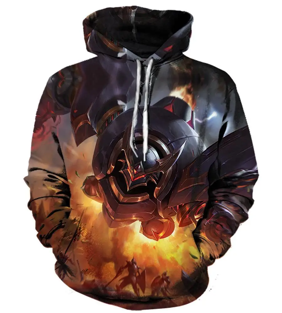 Hoodie Sweatshirt 3d Print Hoodies League of Legends Men Women Autumn Loose Thin Skull 3D Sweatshirts Mens Pullover Lovers Gift