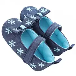 Обувь для младенцев девочек мягкая подошва хлопок Обувь для малышей Бабочка-узел впервые подошва обувь для детей