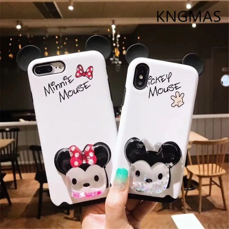 

2 in 1 new shell Donald Duck Mickey for iphone X protective sleeve soft silicone protective cover for iphone 6 6S 7 8